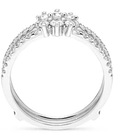 Diamond Double Row Enhancer Guard Ring (1/2 ct. t.w.) in 14k White Gold