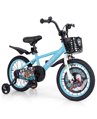 16" Kid s Bike for 4-7 with Height-Adjustable Handlebar & Saddle Handbrake