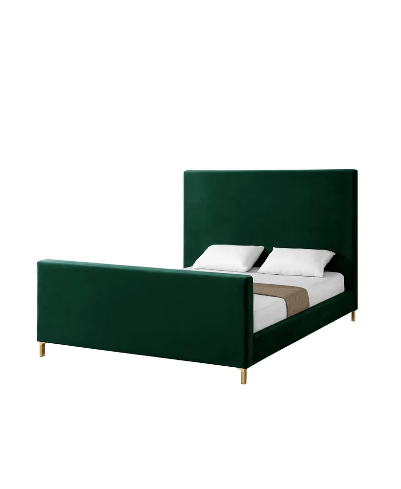 Inspired Home Stefania Velvet Platform Bed King Size