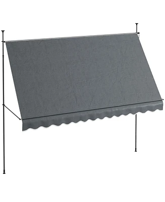 Outsunny 11.5' x 4' Retractable Awning, Non-Screw, Dark