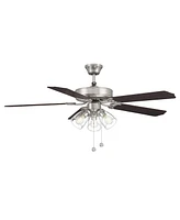 Trade Winds Lighting Levi 52" 3-Light Ceiling Fan with Clear Bubble Glass