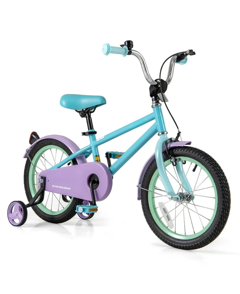 Hongge Kids Bike with Adjustable Handlebar and Saddle Purple-16 Inches