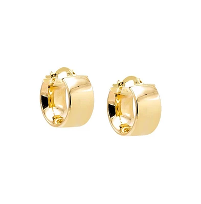 By Adina Eden Solid Mini Wide Huggie Earring 14K