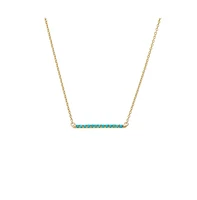 By Adina Eden Turquoise Bar Pendant Necklace 14K