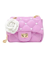 Tiny Treats + Zomi Gems Girls Classic Quilted Flower Pearl Handbag