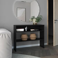 Saxman Library Desk with 2 Shelves and Legs, White