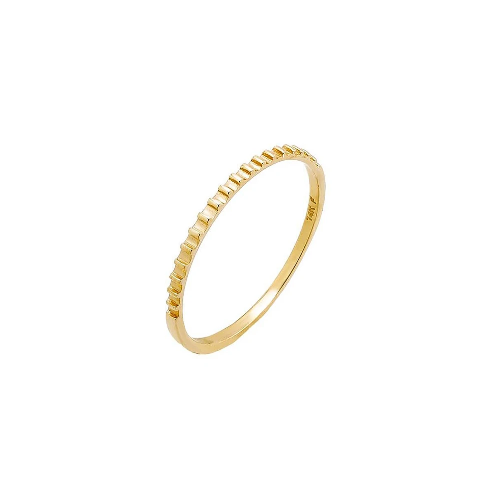 By Adina Eden Solid Ridged Band Ring 14K