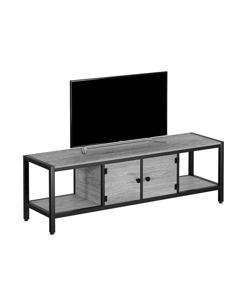 gaomon Inch Tv Stand with Storage,TV Entertainment Center Up to 75 Inch TV,Wooden Tv Stand for Living Room, Bedroom,Grey