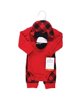 Hudson Baby Baby Girls Thermal Preemie Layette Set 4pc Long Sleeve Outfit Buffalo Plaid, Preemie