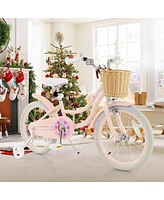 Hongge 18-Inch Kids Bike with Adjustable Handlebar and Seat for 4-8 Years Old