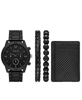 Folio Men's Three Hand Black Alloy Watch, 45mm