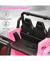 Hongge 12V Kids Ride-on Jeep Car with 2.4 G Remote Control-Pink