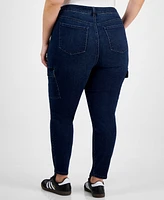 Celebrity Pink Trendy Plus High-Rise Skinny Cargo Jeans
