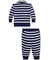 Polo Ralph Lauren Baby Boys French Terry Striped Shirt & Pants Set