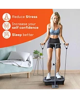 Lifepro Vibration Plate Machine with Handlebar & Acupoints for Full-Body Fitness - Dark Gray