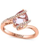 Effy Pear-Shape Morganite (1-3/4 ct. t.w.) & Diamond (1/8 ct. t.w.) Statement Ring in 14k Rose Gold