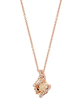 Effy Pear-Shape Morganite (1-3/4 ct. t.w.) & Diamond (1/10 ct. t.w.) 18" Pendant Necklace in 14k Rose Gold