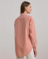 Lauren Ralph Women's Relaxed-Fit Striped Broadcloth Shirt