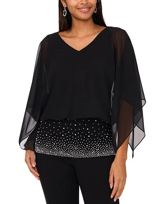 Msk Women's V-Neck Dolman-Sleeve Top