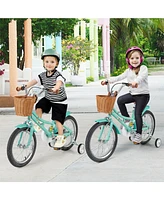 Hongge 16/18 Inch Kids Bike Bicycle with Training Wheels and 2 Brake System Ages 4-8 Years Old