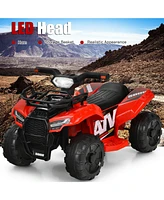 Hongge 6V Kids Atv Quad Electric Ride On Car with Led Light and MP3-Red