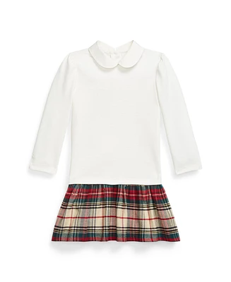 Polo Ralph Lauren Toddler and Little Girls Plaid-Skirt Ponte Dress