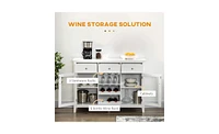 Slickblue Elegant White Kitchen Sideboard & Storage Cabinet – Stylish Coffee Bar Cabinet