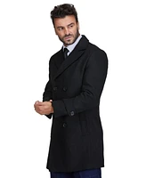 Braveman Men's Double Breasted Pea Coat Wool Blend Dress Peacoat