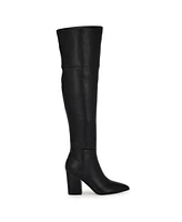 Nine West Women's Pare Over the Knee Block Heel Dress Boots