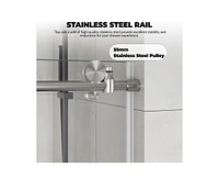 gaomon Shower Door, 56-60" W × 76" H Frameless Sliding Shower Door,Waterproof Glass Shower Door with Stainless Steel Handle and Seal Strip, 5/16"