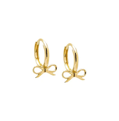 By Adina Eden Solid Bow Tie Huggie Earring 14K