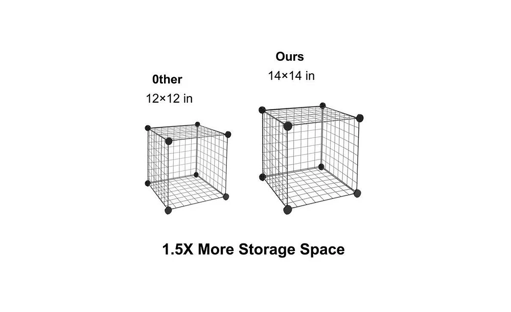 Slickblue 16-Cube Organizer Storage Shelves – Versatile Wire Cube Storage System for Home & Office