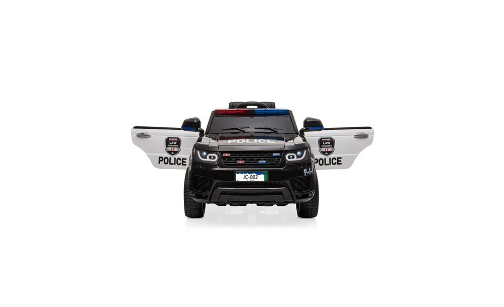 Slickblue 12V Kids Police Ride-On Car: Electric Vehicle with 2.4G Remote Control, Led Lights, Music, and Horn