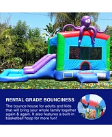 JumpOrange Octopus Commercial Grade Bounce House Water Slide with Splash Pool for Kids and Adults (with Blower), Wet Dry Combo, Basketball Hoop, Outdo