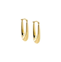 By Adina Eden Solid Elongated Graduated Hoop Earring 14K