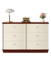 Tribesigns 55" Modern 6-Drawer Dresser Double Wide Chest of Drawers for Bedroom