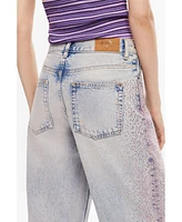 Desigual Women's Straight jeans with rhinestones