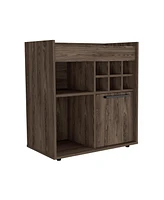 Depot E-shop Pasadena Bar Cabinet With Divisions, Two Concealed Shelves, Six Cubbies