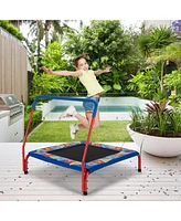 Gymax 36'' Kids Square Trampoline Indoor Outdoor Rebounder W/Foam Handrail Alphabet Pad