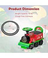 Hongge 6V Electric Kids' Ride-On Train with 16-Piece Track Set