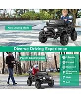 Hongge 12V Kids Ride-On Truck with Remote Control, Threaded Wheels, and 3 Speeds