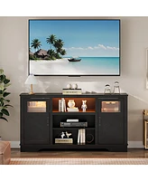 gaomon 58'' Farmhouse Tv Stand with Led Lights