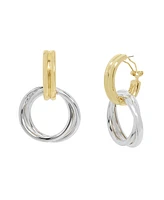 Robert Lee Morris Soho Two Tone Ribbed Doorknocker Earrings - Two