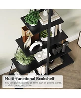 gaomon Bookcase, 4-Tier Ladder Bookshelf, A-Shaped Ladder Shelf Display, Ladder Shelf Storage Organizer for Living Room