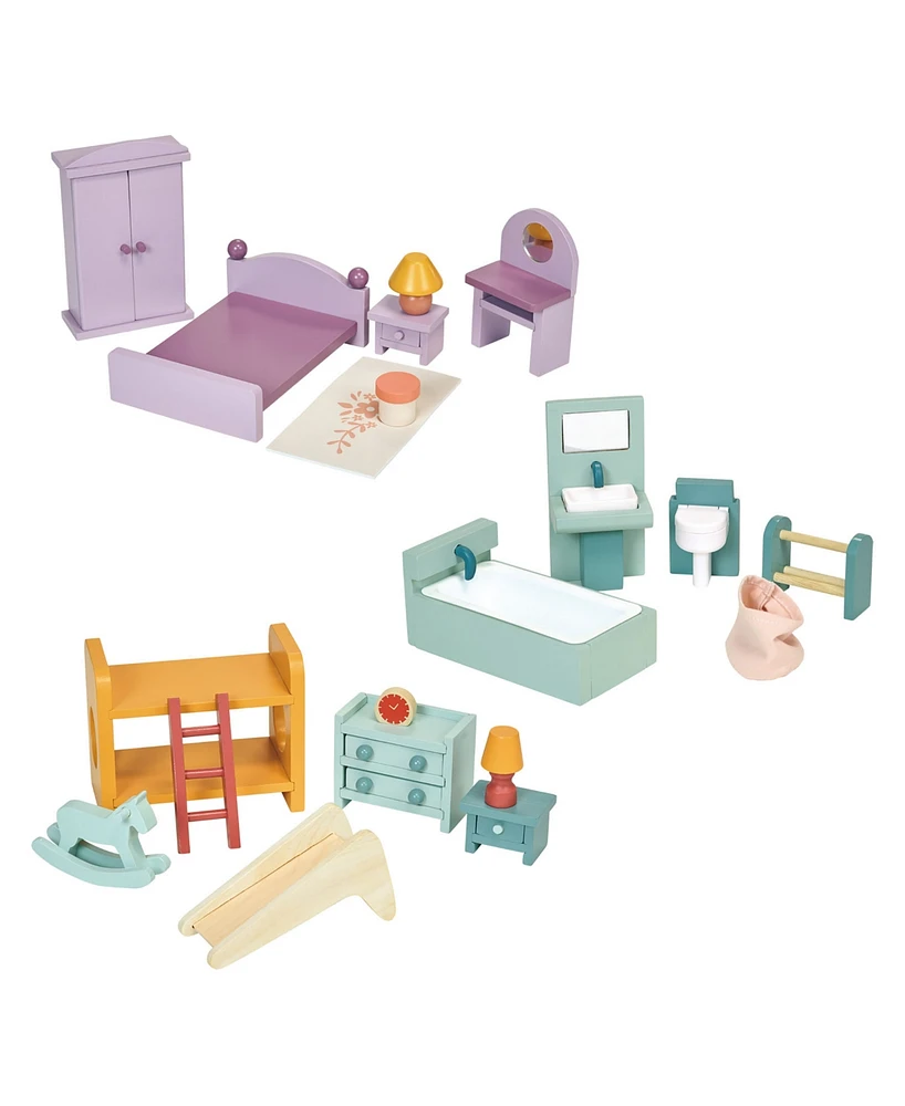 Mentari Toys Dolls House Upstairs Furniture Bundle