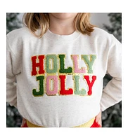 Sweet Wink Little and Big Girls Holly Jolly Patch Christmas Sweatshirt