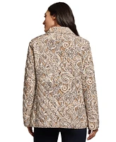 Jones New York Petite Quilted Paisley Button-Front Jacket