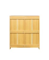 Slickblue Stylish Rattan Storage Cabinet with 2 Adjustable Shelves – Versatile Sideboard Buffet