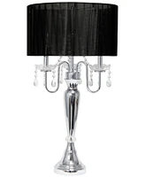 Lalia Home 31" Chrome Cascading Crystal Table Lamp