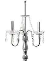 Lalia Home 62" Glamorous Chrome Cascading Crystal Floor Lamp